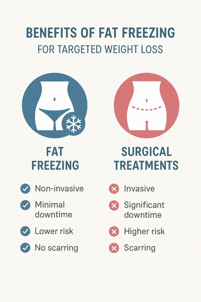 graphic showing the benefits of fat freezing Cheshire