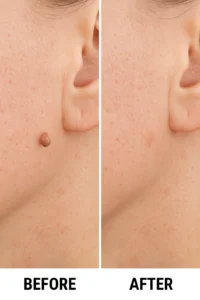 Skin tags removal Cheshire before and after