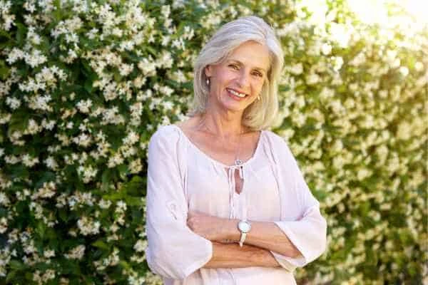 Older woman happy with urinary incontinence treatment Cheshire