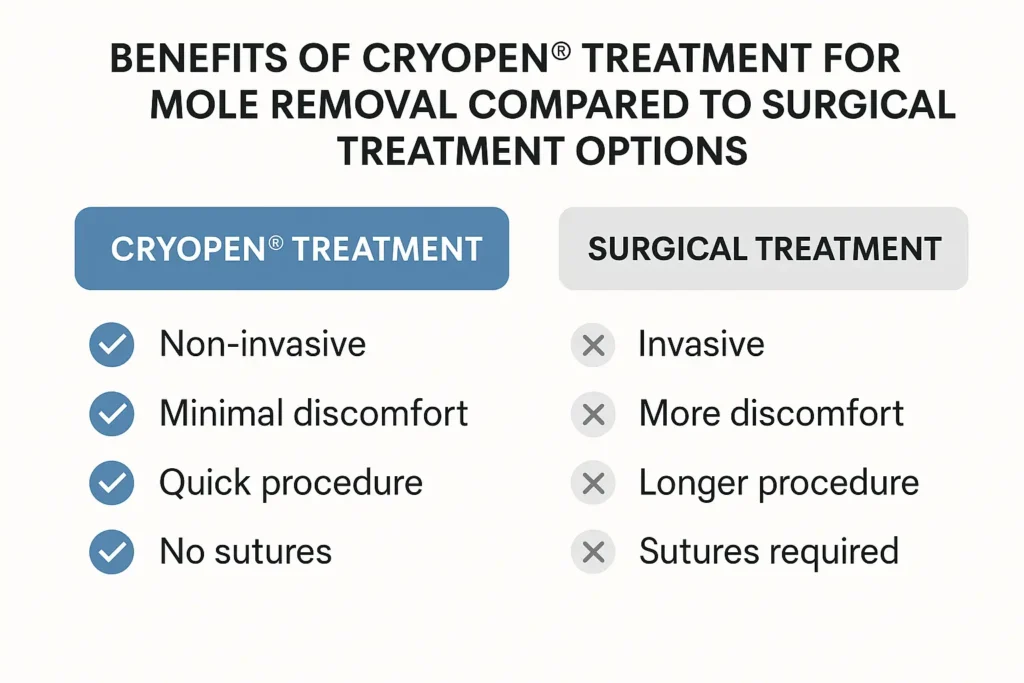Benefits of facial mole removal Cheshire - call our team today to book a consultation